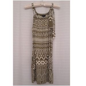 XXI green print dress with bow tie neck & pockets